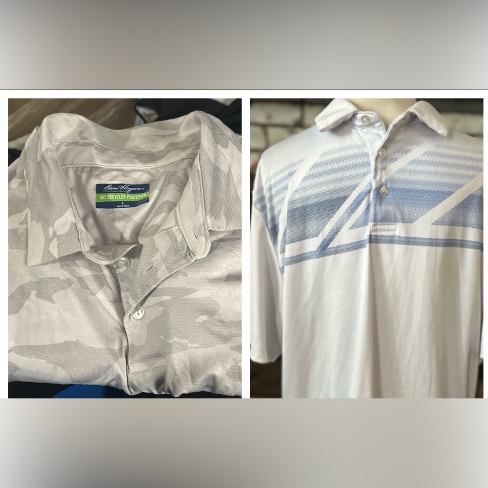 2 Ben Hogan Performance Golf Polo shirt Men's Size L 0131